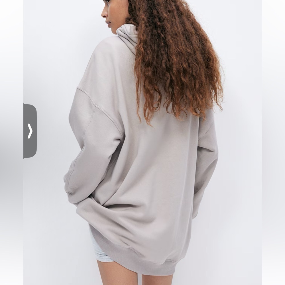 Divided Tan Hooded Cotton Dress - Picture 5 of 13